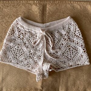 Wild Fable Women’s Cream Crochet Shorts / Bathing Suit cover